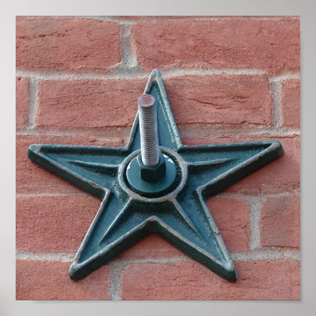 Star Anchor on Brick Wall Square Crop Poster (Front)