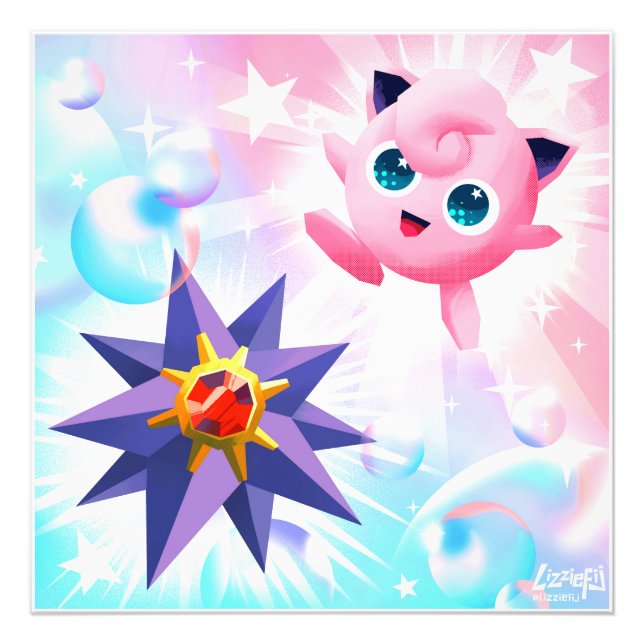 Star and bubble magic art print (Front)