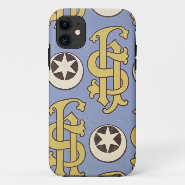 Star and Clef ecclesiastical wallpaper design Case-Mate iPhone Case (Back)