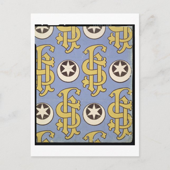 Star and Clef ecclesiastical wallpaper design Postcard (Front)