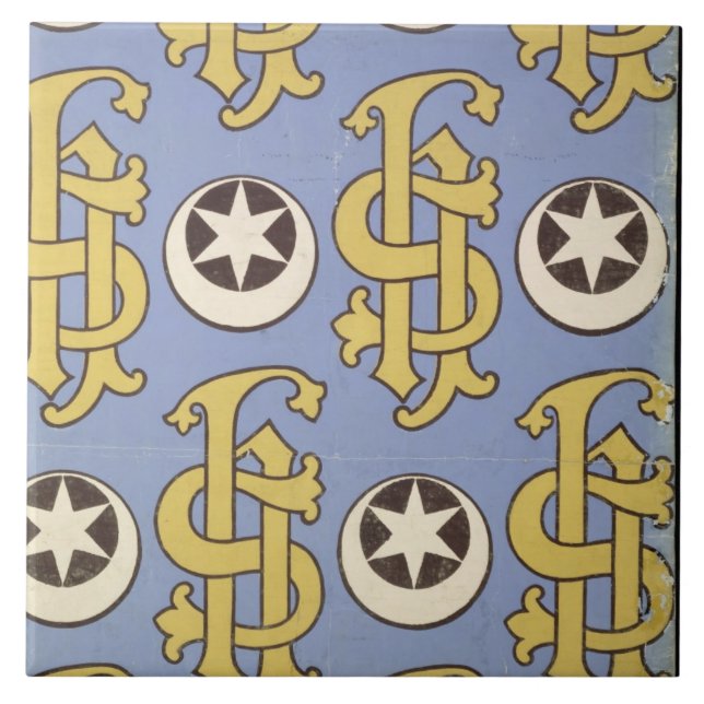 Star and Clef ecclesiastical wallpaper design Tile (Front)