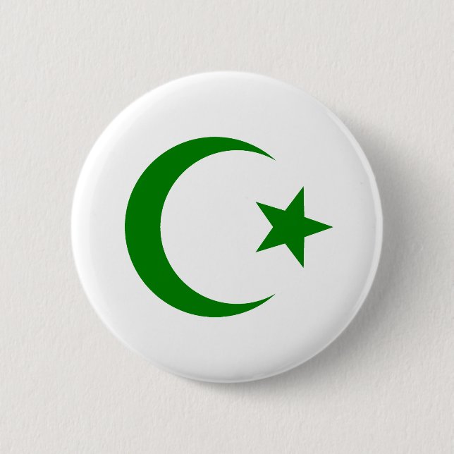 Star and Crescent 6 Cm Round Badge (Front)