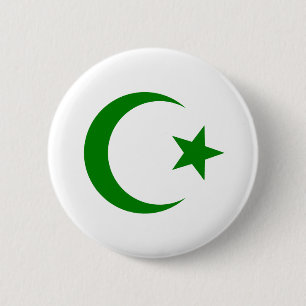 Star and Crescent 6 Cm Round Badge