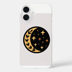 Star and Moon Circle iPhone 16 Case