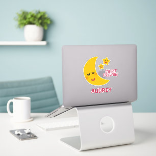 Star and Moon Name Sticker, Big Name Sticker