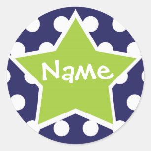 Star and PolkaDot Boys Customizalbe Sticker