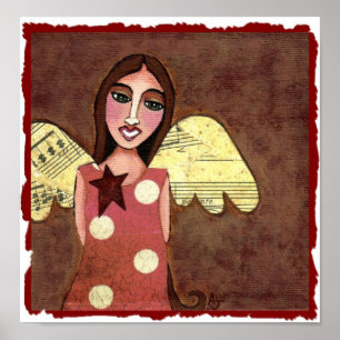 Star Angel w/ Musical Wings - print