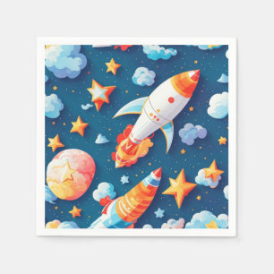 Star ans planets pattern napkin