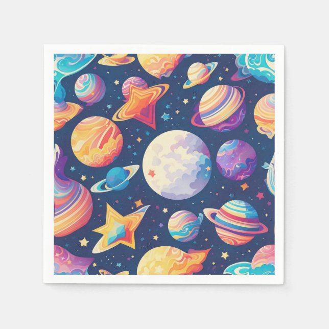 Star ans planets pattern napkin (Front)