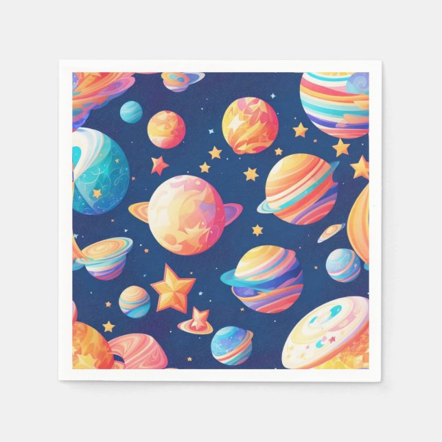 Star ans planets pattern napkin (Front)