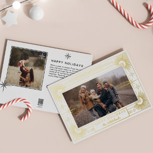Star Art Deco Photo Happy Holiday White