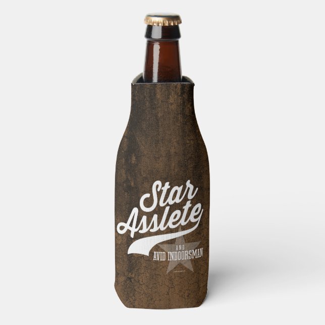Star Asslete (Avid Indoorsman) Bottle Cooler (Bottle Front)