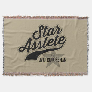 Star Asslete (Avid Indoorsman) Throw Blanket