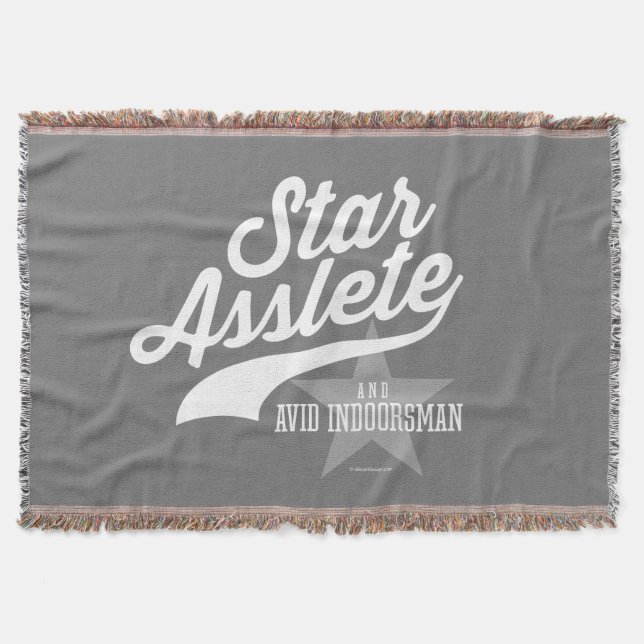 Star Asslete (Avid Indoorsman) Throw Blanket (Front)