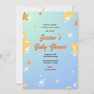 Star Baby Shower Invitation