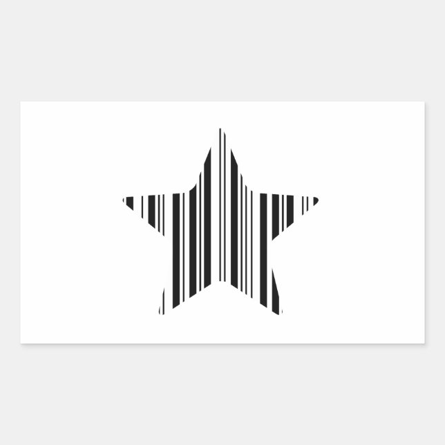 STAR BAR CODE Stellar Barcode Pattern Design Rectangular Sticker (Front)