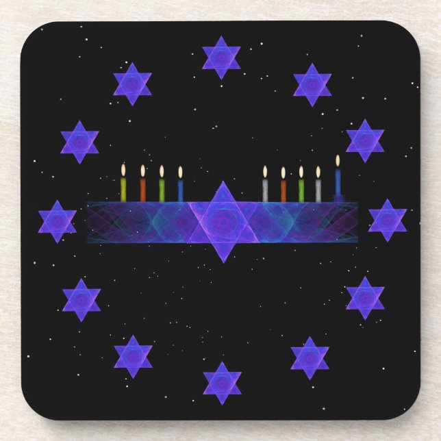 Star Bar Menorah Coaster (Front)