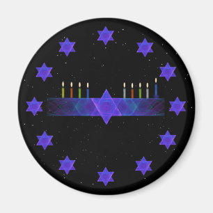 Star Bar Menorah Magnet