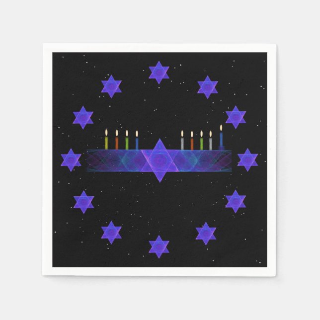 Star Bar Menorah Napkin (Front)