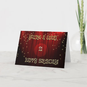 Star Birthday 21 Card