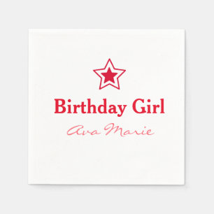 Star Birthday Girl Party Napkin