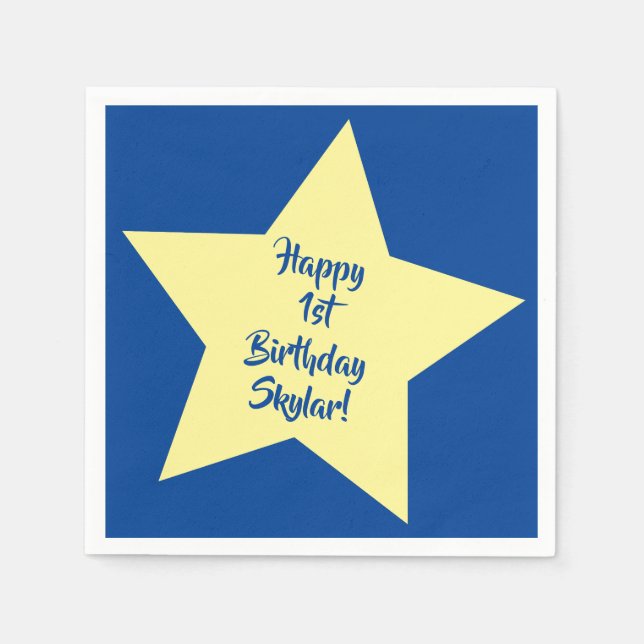 Star Birthday Party Napkin (Front)