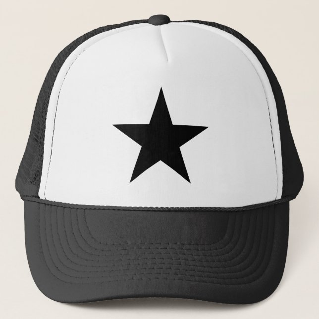 Star - Black White - Emo - Trucker Hat (Front)