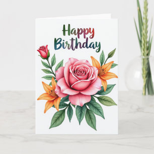 Star Blossom Birthday Card