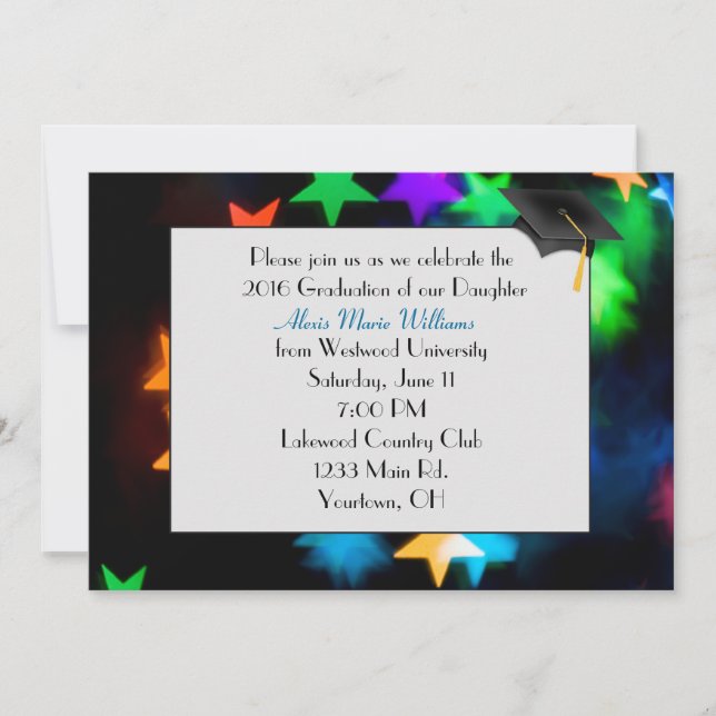 Star Bokeh Graduation Invitation (Front)