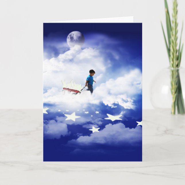 Star Boy with Little Red Wagon Card (Front)