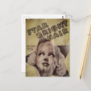 Star Bright Hair Retro Ad Postcard