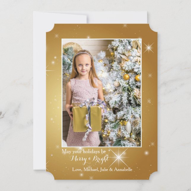 Star Bright Photo Holiday Card (Front)