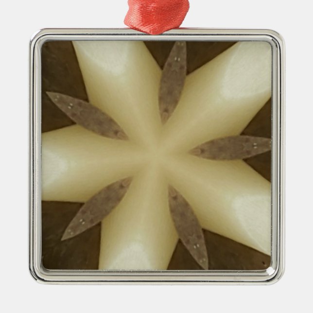 Star Brown White Rustic Design Colours Metal Ornament (Front)