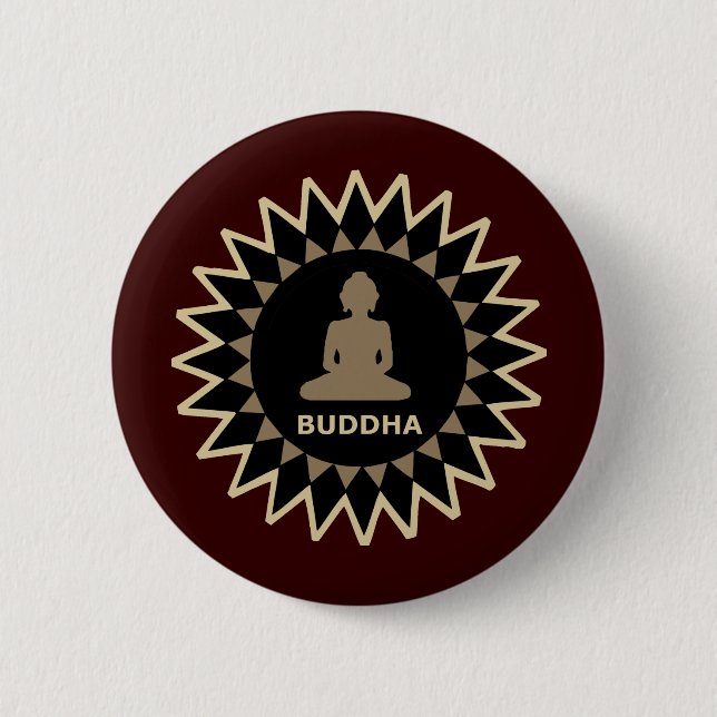 Star Buddha 6 Cm Round Badge (Front)
