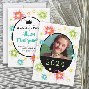 Star Burst Graduation Party Invitation