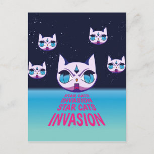 Star Cats invasion Postcard