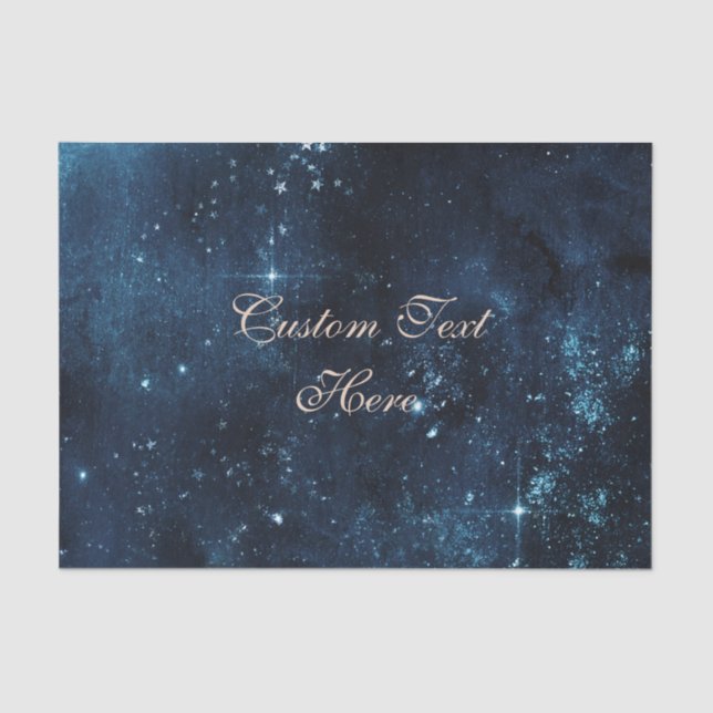 Star Celestial Galaxy Watercolor Custom Wedding Tissue Paper (Front)