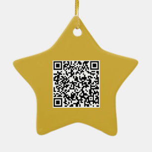 Star Ceramic Ornament with Custom Logo and QR Code