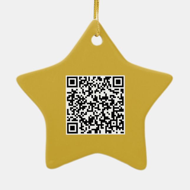 Star Ceramic Ornament with Custom Logo and QR Code (Back)