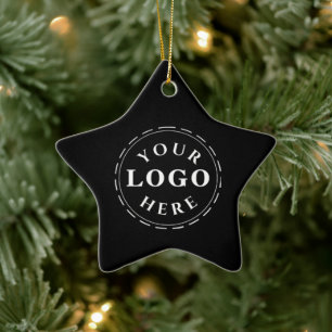 Star Ceramic Ornament with Custom Logo and QR Code