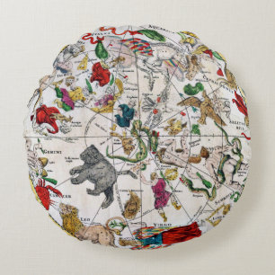 Star chart round cushion