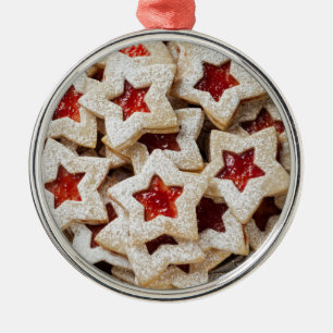 Star Christmas Cookies Metal Ornament