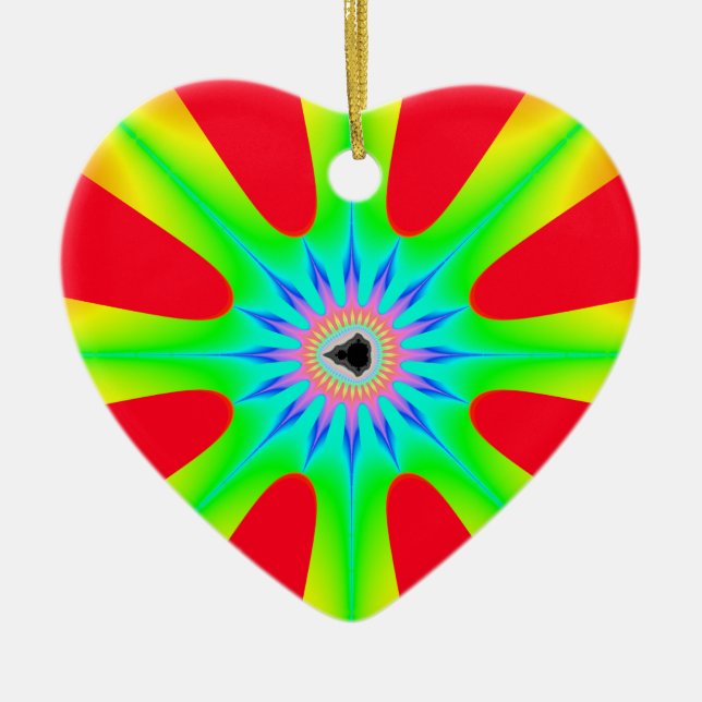 Star Christmas Fractal Ceramic Tree Decoration (Front)