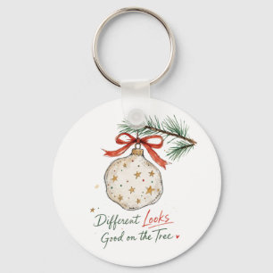 Star Christmas Ornament Watercolor Key Ring
