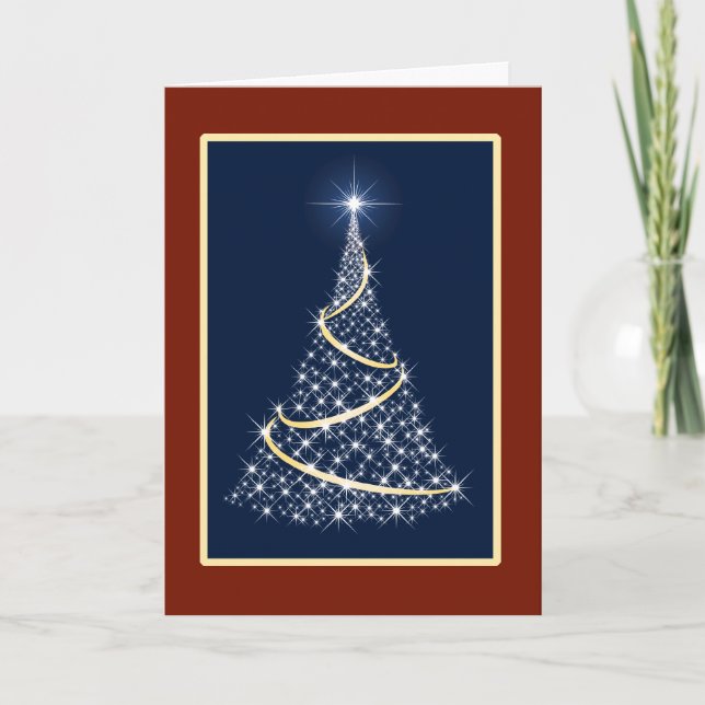 Star Christmas Tree With Garland Card (Front)