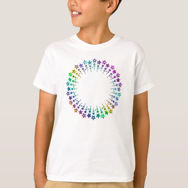 Star Circle coloured I + your backgr. & ideas T-Shirt (Front)