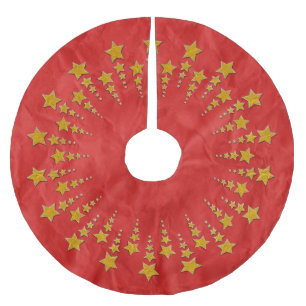 Star Circle gold I + your backgr. & ideas Brushed Polyester Tree Skirt