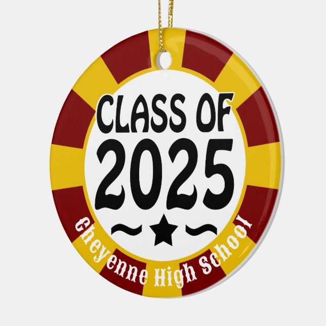 Star Class of 2025 (Add Name) Graduation Ceramic Ornament (Left)