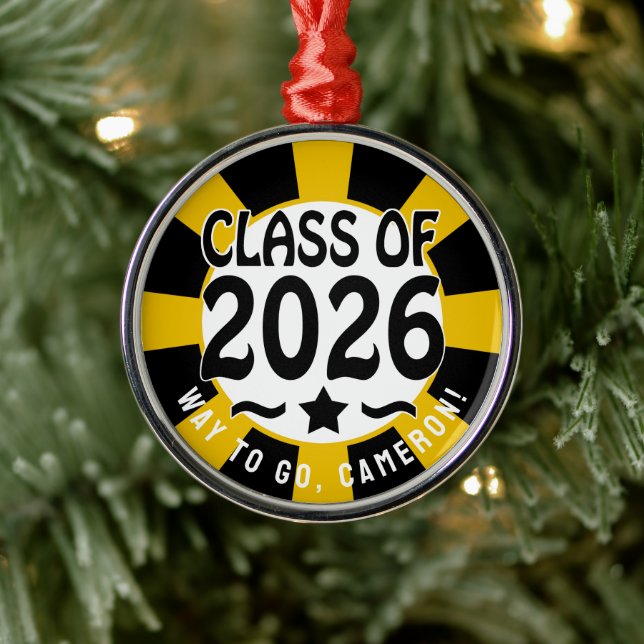 Star Class of 2026 Graduation Metal Ornament (Tree)