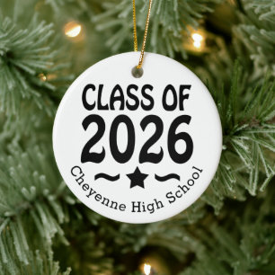 Star Class of 2026 Photo Graduation Ceramic Ornament